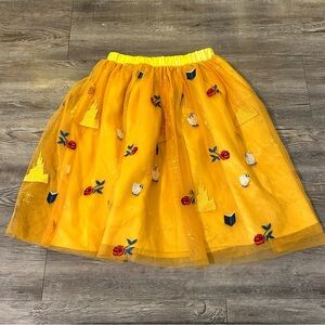 Hanna Andersson Beauty and The Beast Embroidered Tulle Skirt - Size Small